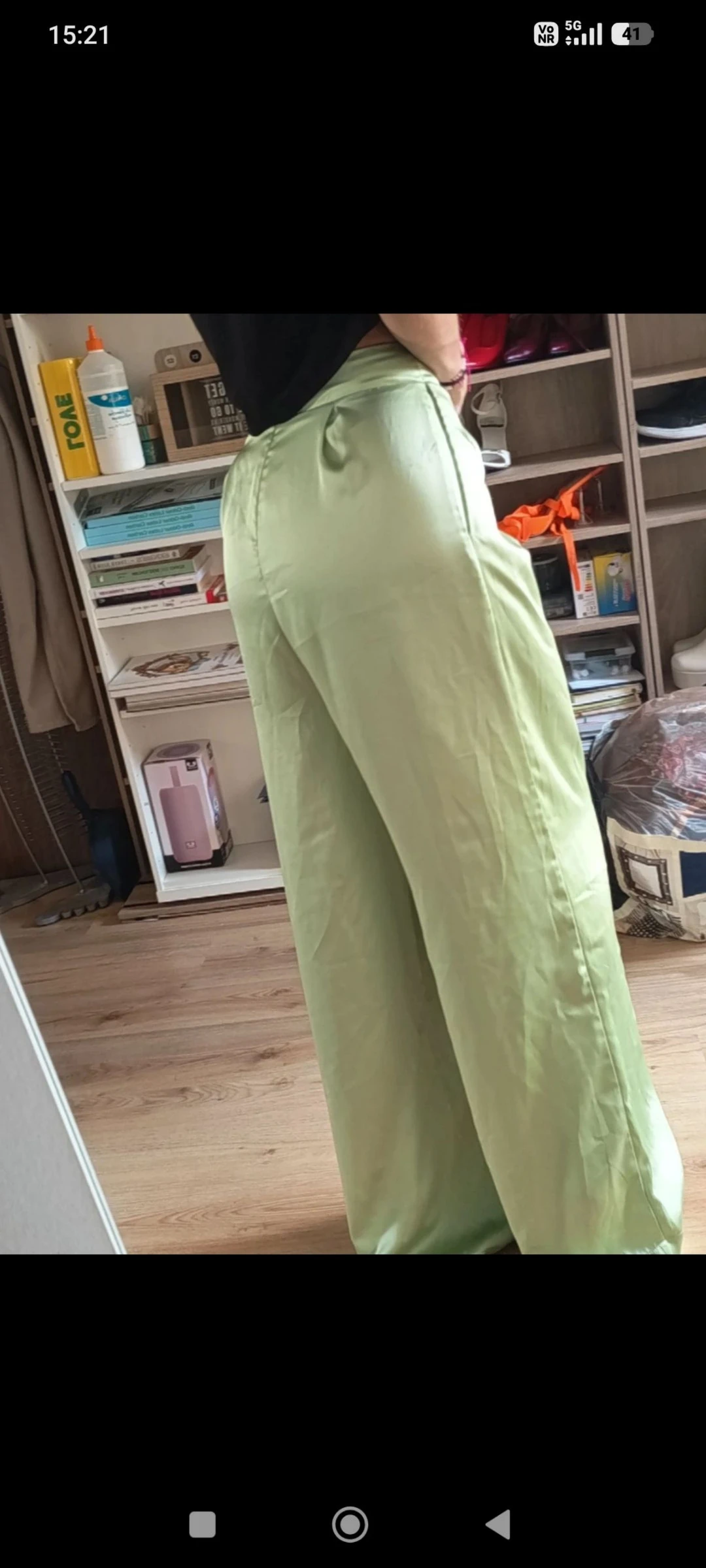 Calça de cetim verde – photo 5